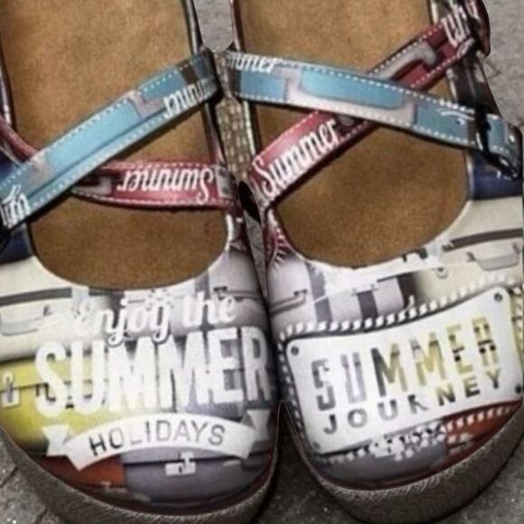 NWOB Summer Holidays Cork Insole Clog Mary Jane Sandals Size 38 US 7.5 - Picture 8 of 8